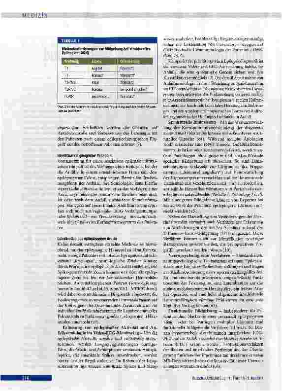 Vorschauseite 2: Prächirurgische Epilepsiediagnostik und operative Epilepsietherapie