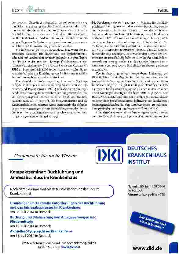 Vorschauseite 2: DKG-Stellungnahme zum GKV-FQWG-Regierungsentwurf (Auszug)