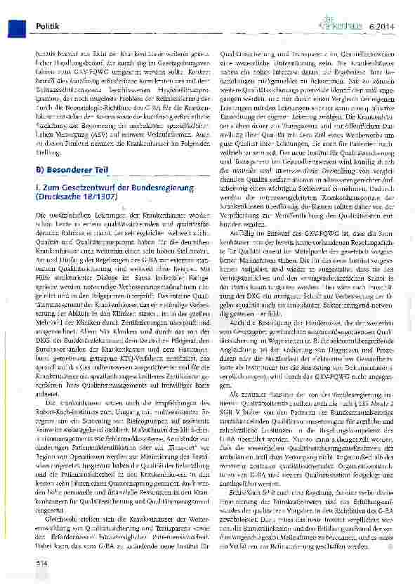 Vorschauseite 3: DKG-Stellungnahme zum GKV-FQWG-Regierungsentwurf (Auszug)