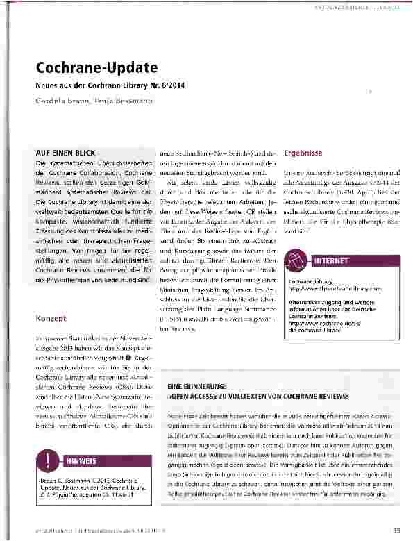 Vorschauseite 1: Cochrane-Update
