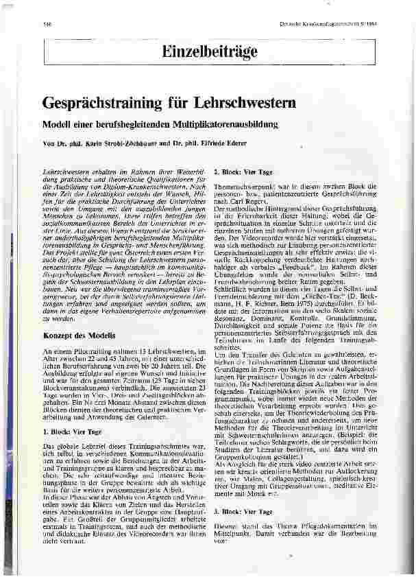 Vorschauseite 1: Gesprächstraining für Lehrschwestern