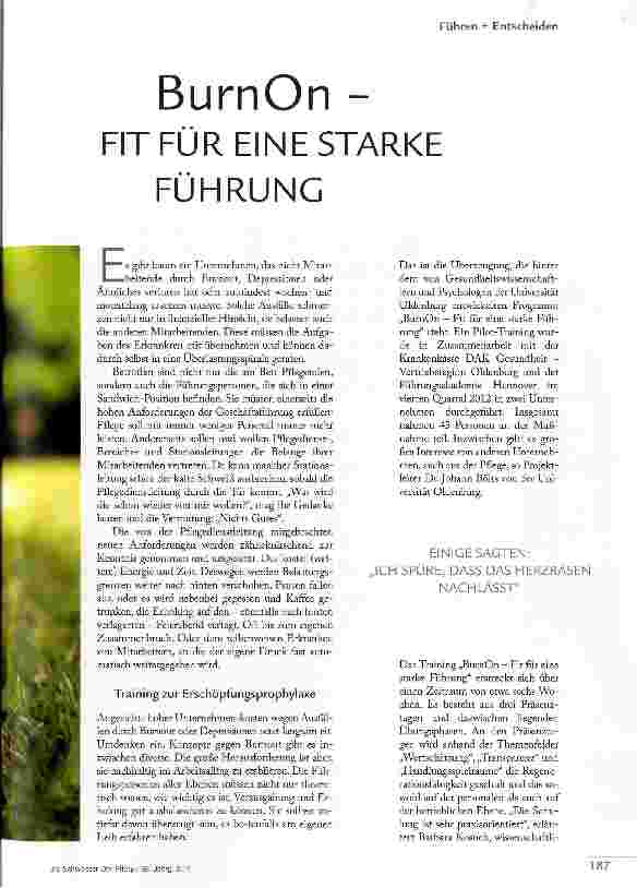 Vorschauseite 1: BurnOn - FIT FÜR EINE STARKE FÜHRUNG