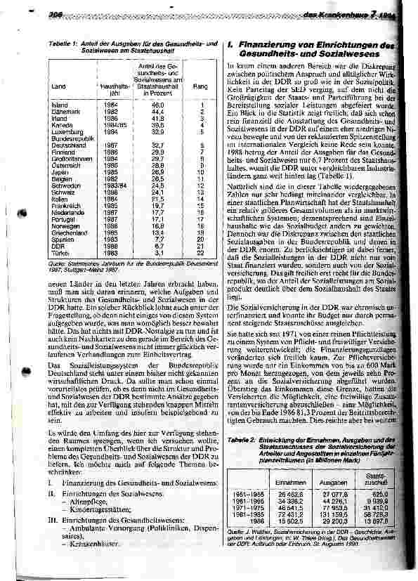 Vorschauseite 2: Die Einrichtungen des Gesundheitsund Sozialwesens in der DDR und in den neuen Bundesländern