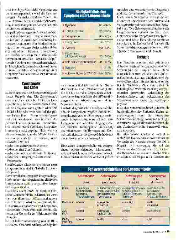 Vorschauseite 2: Lungenembolie Neue Aspekte der Diagnostik und Therapie