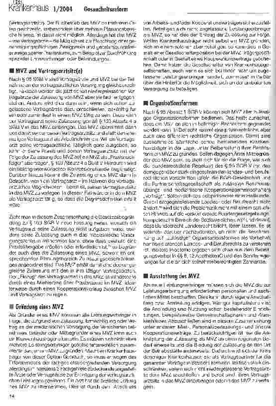 Vorschauseite 2: Neue Versorgungsmöglichkeiten für Krankenhäuser durch das GMG