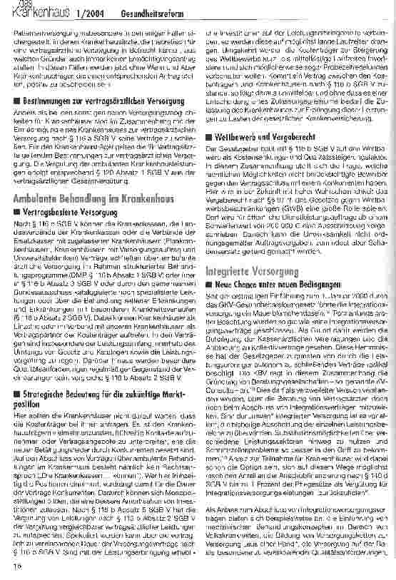 Vorschauseite 4: Neue Versorgungsmöglichkeiten für Krankenhäuser durch das GMG
