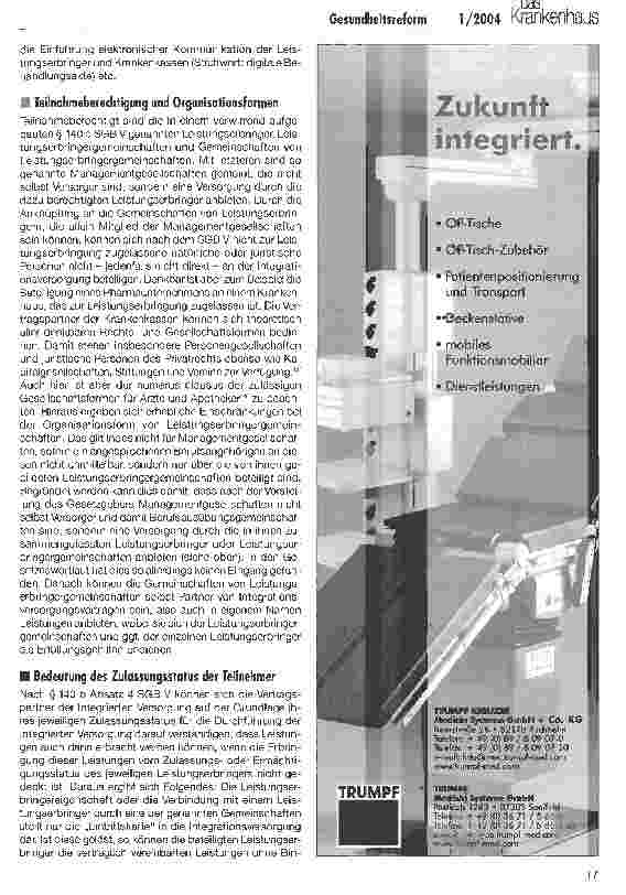 Vorschauseite 5: Neue Versorgungsmöglichkeiten für Krankenhäuser durch das GMG