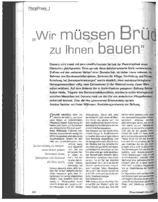Vorschauseite 1: Wir müssen Brücken zu Ihnen bauen