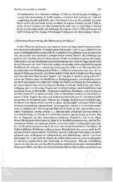 Vorschauseite 5: Das Phänomen Komplementärmedizin:Verwilderung oder Bereicherung ärztlichen Handelns?