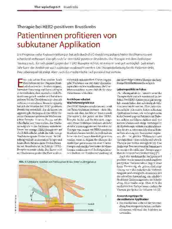 Vorschauseite 1: Patientinnen profitieren von subkutaner Applikation