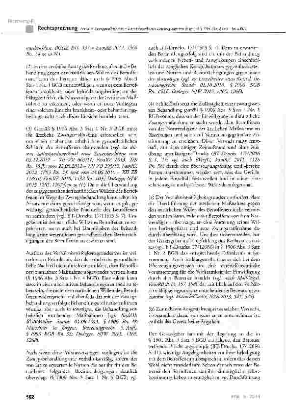 Vorschauseite 3: Ärztliche Zwangsmaßnahmen - Zum erforderlichen Überzeugungsversuch gemäß § 1906 Abs. 3 Satz 1 Nr. 2