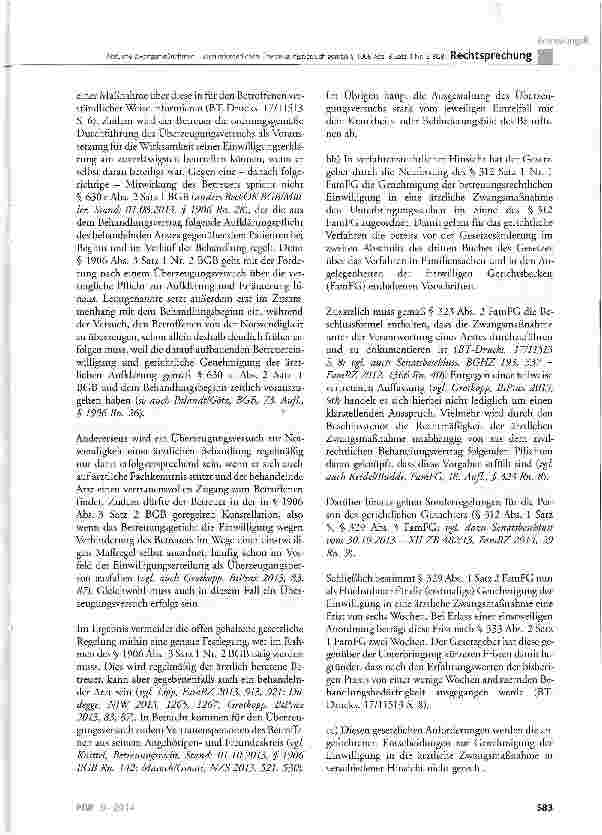 Vorschauseite 4: Ärztliche Zwangsmaßnahmen - Zum erforderlichen Überzeugungsversuch gemäß § 1906 Abs. 3 Satz 1 Nr. 2