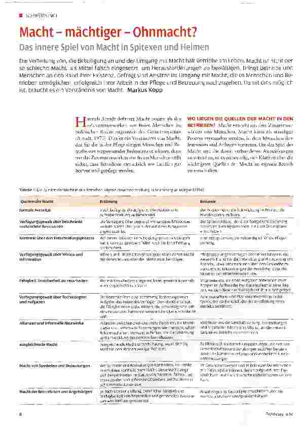 Vorschauseite 1: Macht - mächtiger - Ohnmacht?