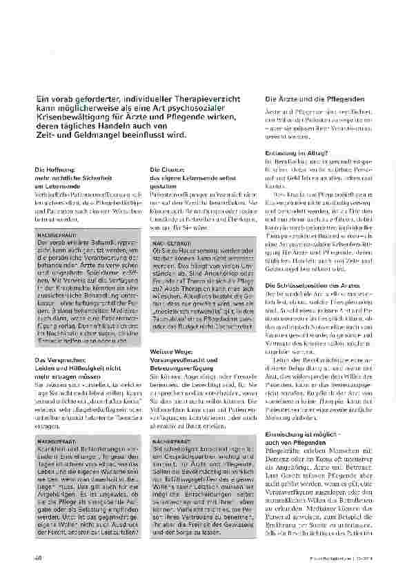 Vorschauseite 2: Hilfreiche oder gefahrvolle Vorsorge?