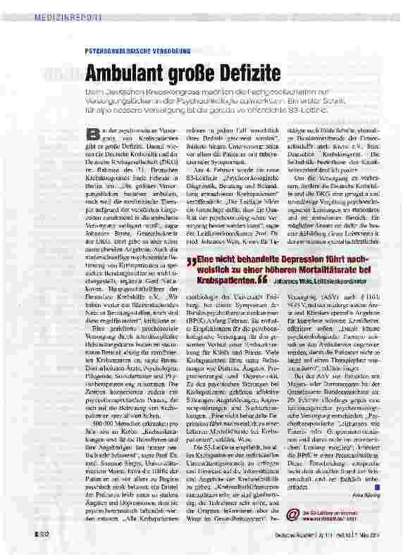 Vorschauseite 1: Ambulant große Defizite
