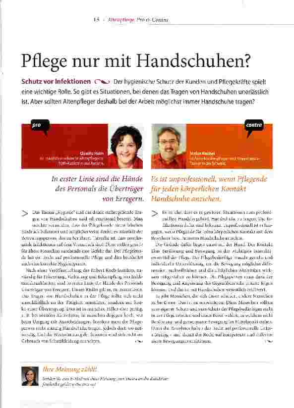 Vorschauseite 1: Pflege nur mit Handschuhen?