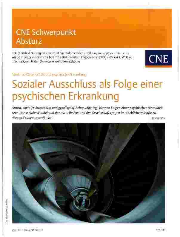 Vorschauseite 1: Sozialer Ausschluss als Folge einer psychischen Erkrankung