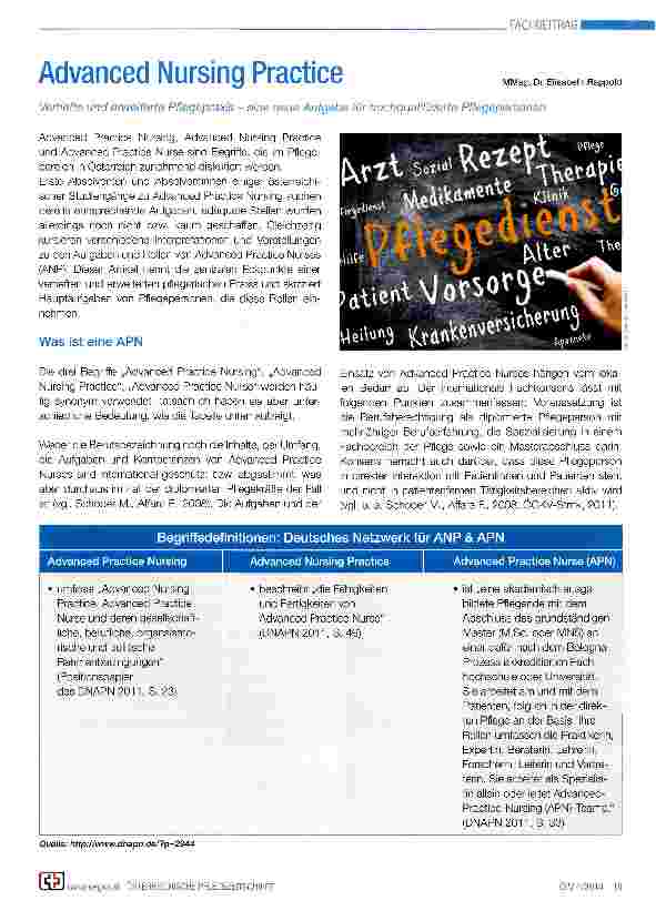Vorschauseite 1: Advanced Nursing Practice