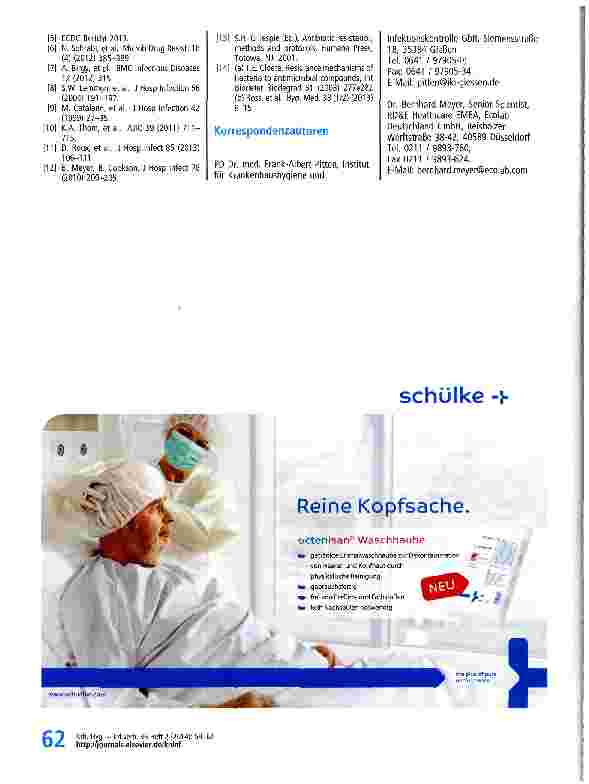 Vorschauseite 4: Vergleichende Wirksamkeitsprüfung eines Flächendesinfektionsmittels gegen Standard Testorganismen und multiresistente gramnegative Stäbchenbakterien