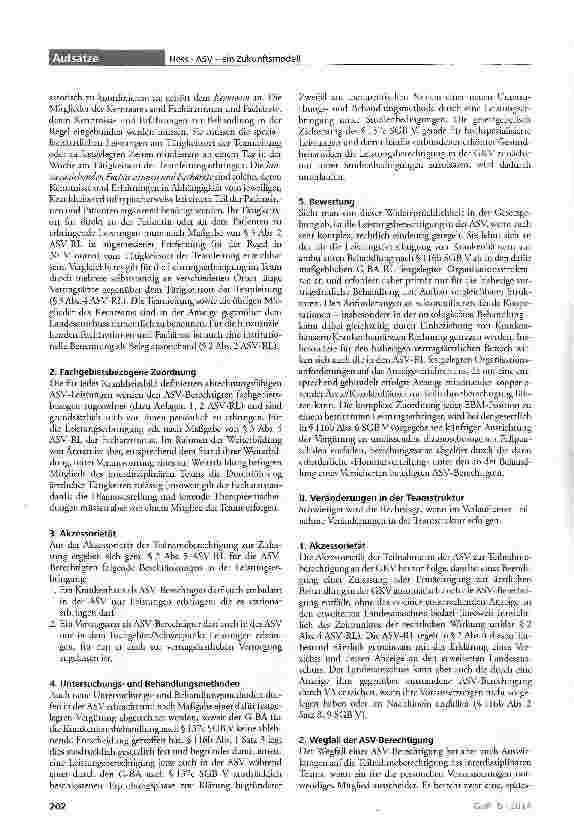 Vorschauseite 2: ASV - ein Zukunftsmodell