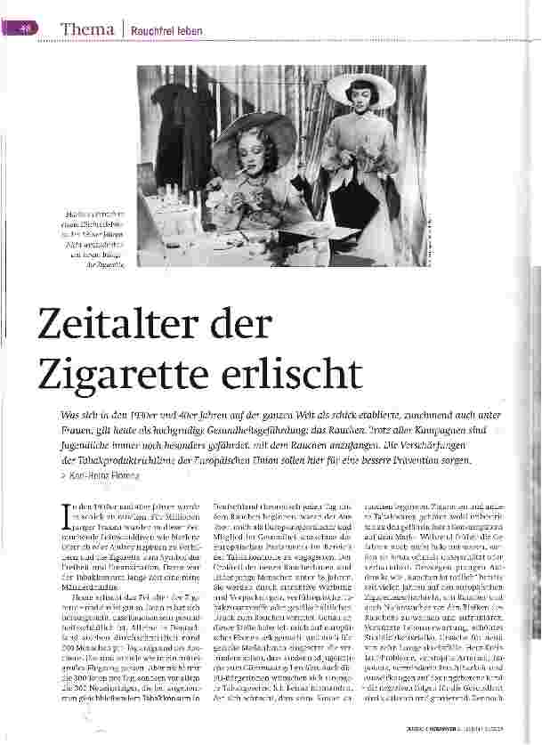 Vorschauseite 1: Zeitalter der Zigarette erlischt