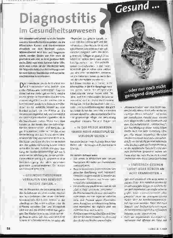 Vorschauseite 1: Diagnostitis im Gesundheitsunwesen?