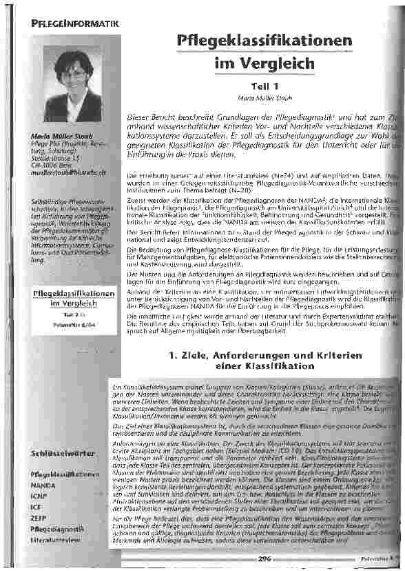 Vorschauseite 1: Pflegeklassifikationen im Vergleich Teil 1