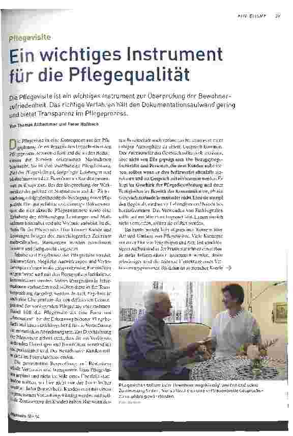 Vorschauseite 1: Ein wichtiges Instrument für die Pflegequalität