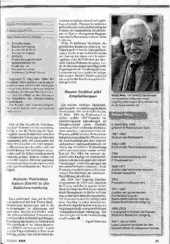 Vorschauseite 2: Machtzentrum Siegburg Gemeinsamer Bundesausschuss