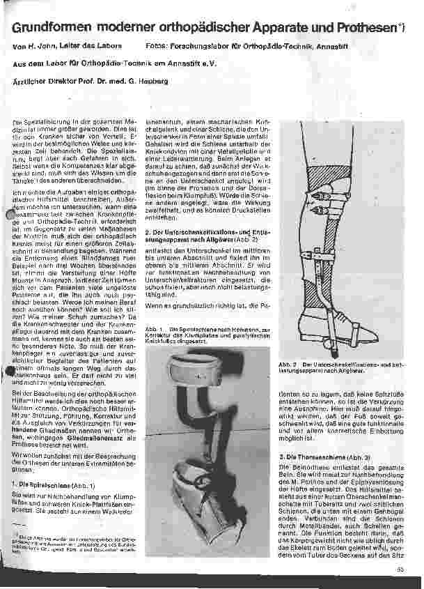 Vorschauseite 1: Grundformen moderner orthopädischer Apparate und Prothesen