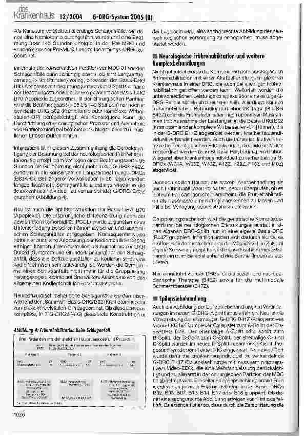 Vorschauseite 5: G-DRG-System 2005: Was hat sich geändert? (II)Spezifische Änderungen in medizinischen Leistungsbereichen
