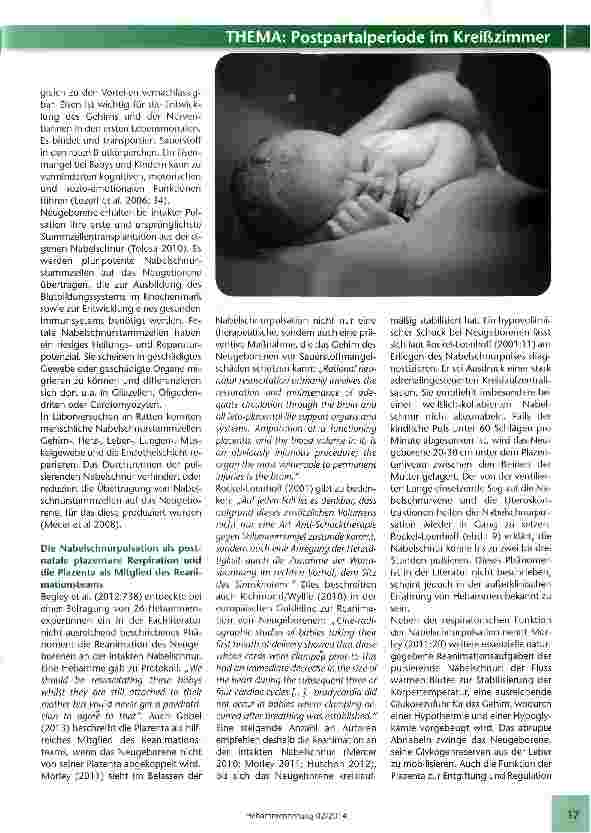 Vorschauseite 4: Abwarten mit dem Abnabeln -eine wichtige biologische Ressource nutzen