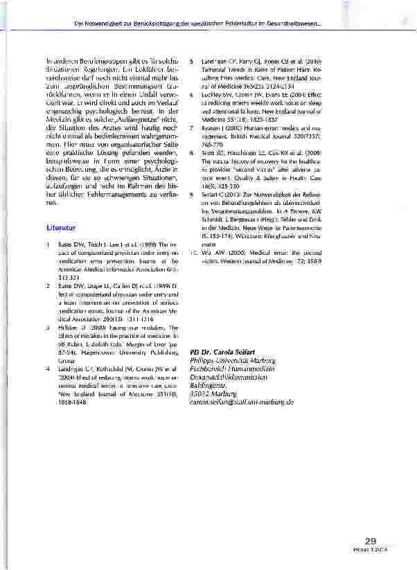 Vorschauseite 5: Die Notwendigkeit zur Berücksichtigung der spezifischen Fehlerkultur im Gesundheitswesen für ein effizientes Fehlermanagement