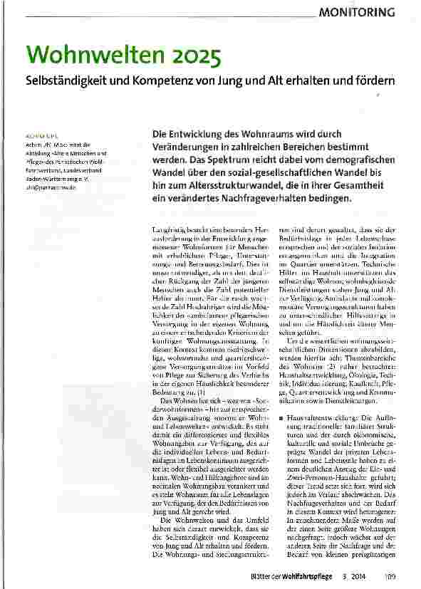 Vorschauseite 1: Wohnwelten 2025
