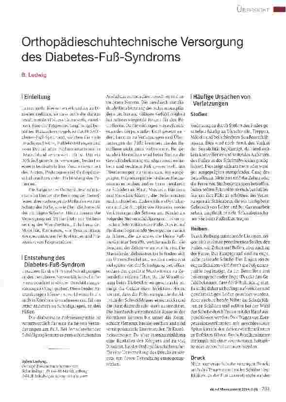 Vorschauseite 1: Orthopädieschuhtechnische Versorgung des Diabetes-Fuß-Syndroms