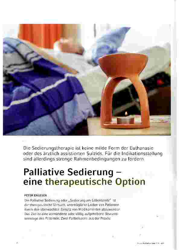 Vorschauseite 1: Palliative Sedierung -eine therapeutische Option