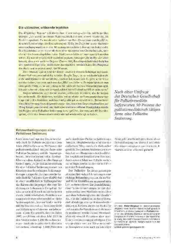Vorschauseite 3: Palliative Sedierung -eine therapeutische Option