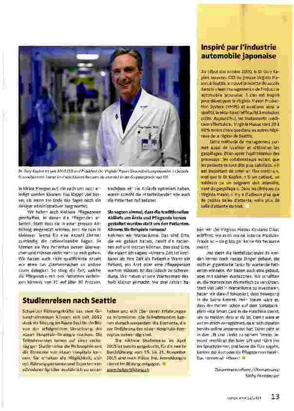 Vorschauseite 2: Was das Gesundheitswesen von der Autoindustrie lernen kann