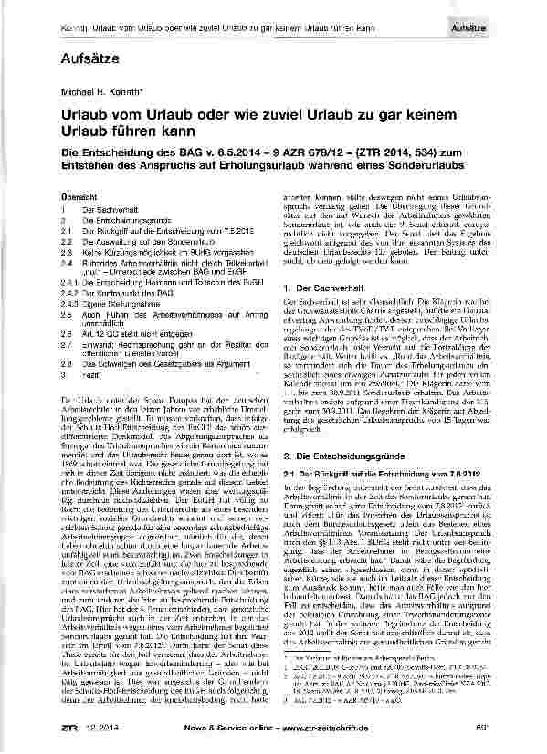 Vorschauseite 1: Urlaub vom Urlaub oder wie zuviel Urlaub zu gar keinem Urlaub führen kann