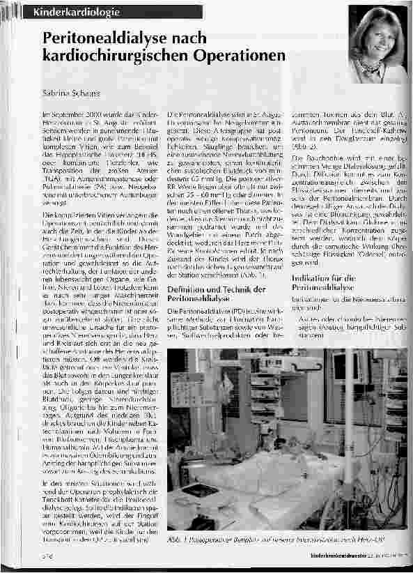 Vorschauseite 1: Peritonealdialyse nach kardiochirurgischen Operationen