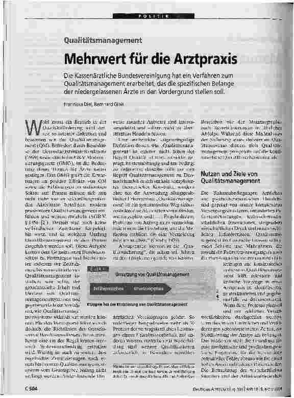 Vorschauseite 1: Mehrwert für die Arztpraxis