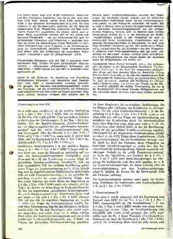 Vorschauseite 2: Sind Heilstätten für Suchtkranke Kur-Krankenhäuser des Paragraphen 4 Abs. Nr. 7 KHG
