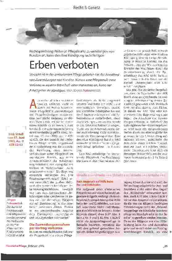 Vorschauseite 1: Erben verboten