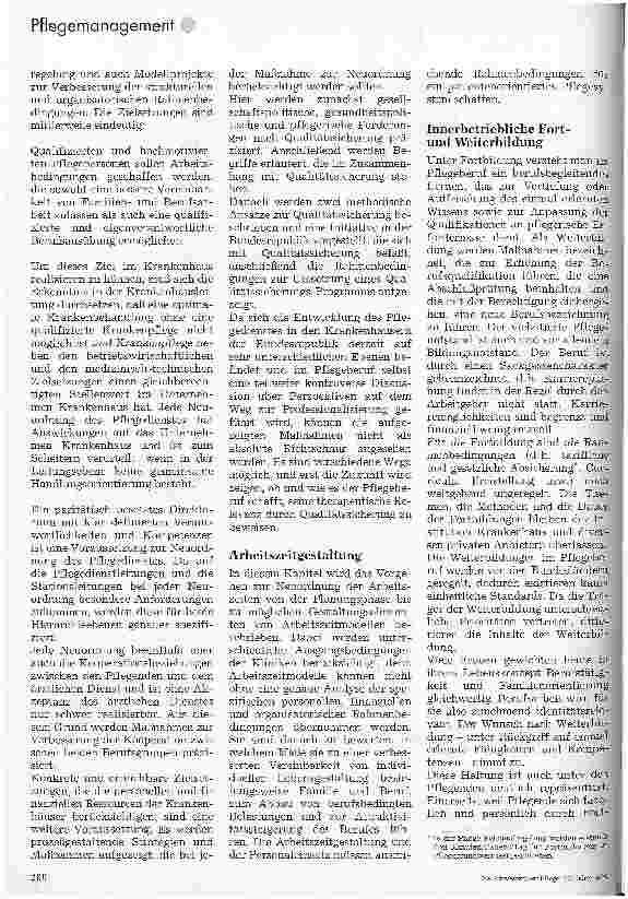 Vorschauseite 2: Sechs Problembereiche = Sechs Handlungsfelder Neuordnung des Pflegedienstes