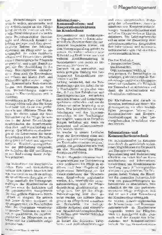 Vorschauseite 3: Sechs Problembereiche = Sechs Handlungsfelder Neuordnung des Pflegedienstes