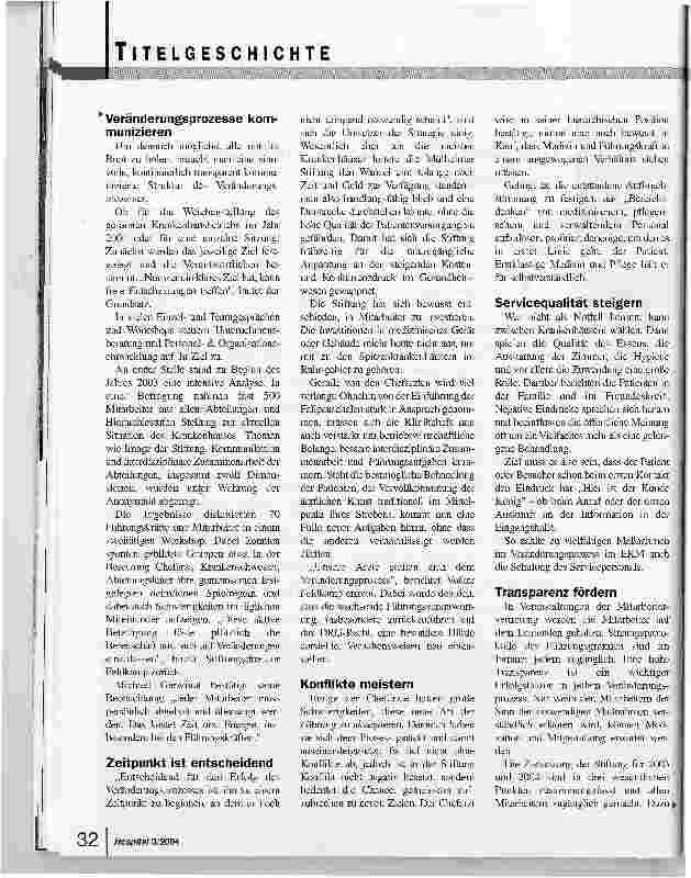 Vorschauseite 2: Interdisziplinär das Krankenhaus neu erfindenStrukturelles Umdenken in der Personal- & Organisationsentwicklung
