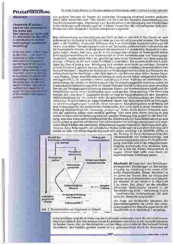 Vorschauseite 2: Versorgungslage und Versorgungsbedarf chronisch kranker MenschenNeue Impulse infolge der Reform des SGB V durch das GMG? Ein Beitrag zur Betriebsformenlehre der Medizinanthropolog…