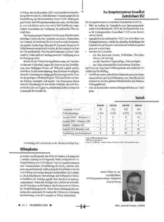 Vorschauseite 3: Kompetenzzentrum Gesundheit Zentralschweiz - der Dritte Lernort für Fachangestellte Gesundheit in der Zentralschweiz