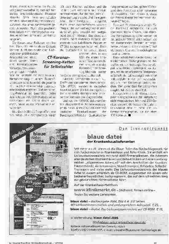 Vorschauseite 4: Heerschau der TechnophilenUltraschnelle CT-Generation: viel Wirbel für wenig Indikationen