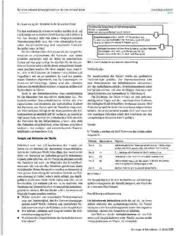 Vorschauseite 3: Narrative Zielvereinbarungsgespräche in der Neurorehabilitation -eine qualitative Studie